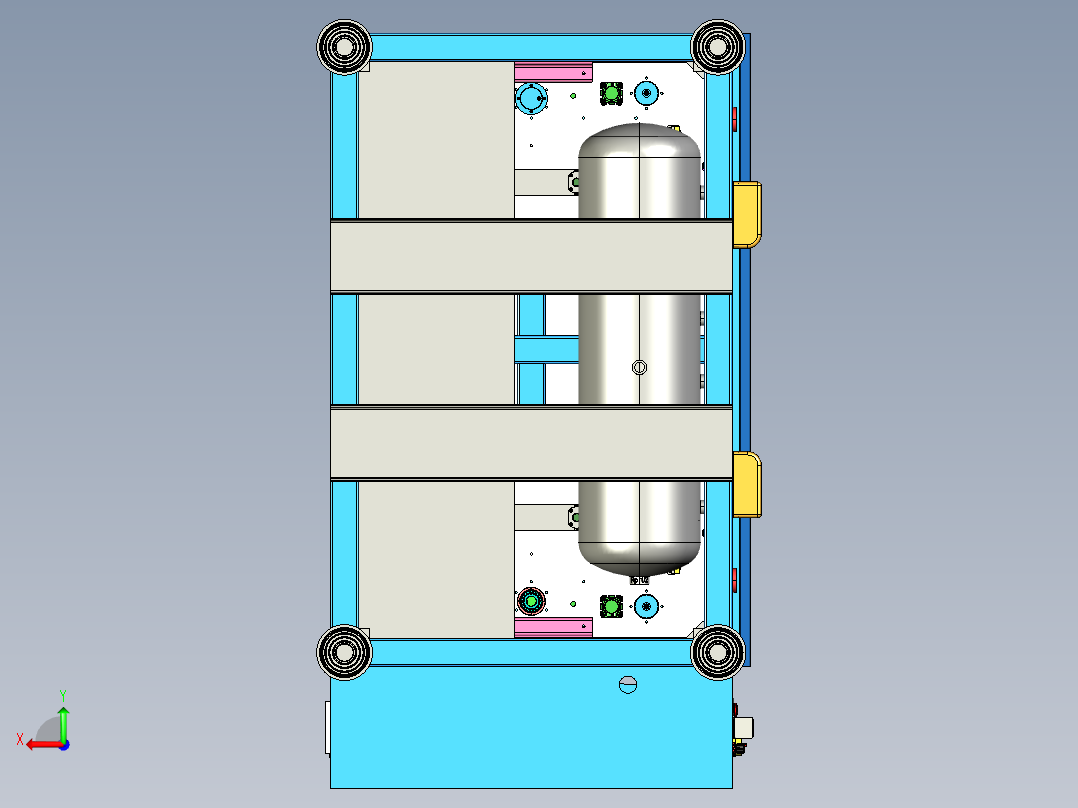 热铆焊接机（双丝杆传动热熔机）3D模型后视图