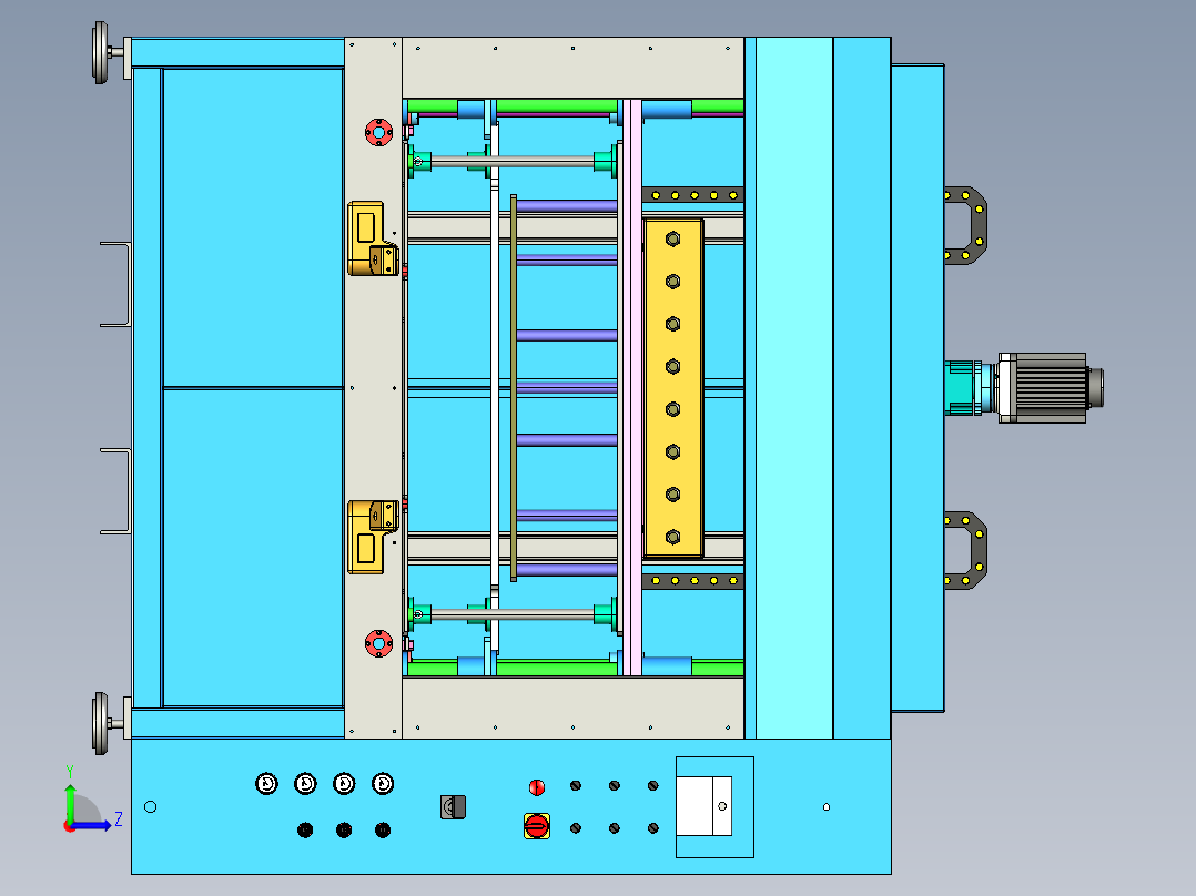 热铆焊接机（双丝杆传动热熔机）3D模型左视图