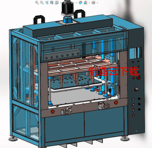 热铆焊接机（双丝杆传动热熔机）3D模型缩略图