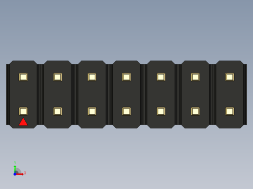 彩色公头100mil（2.54mm）系列-DS1021_black_2x07p_100mil_Type19_rev1.0前视缩略图