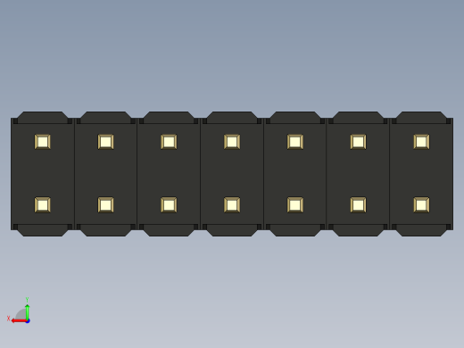 彩色公头100mil（2.54mm）系列-DS1021_black_2x07p_100mil_Type19_rev1.0后视缩略图
