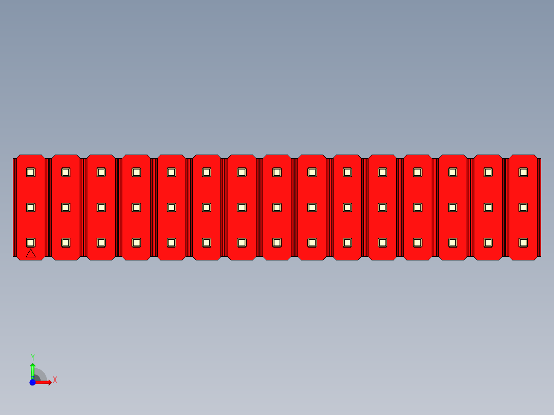 彩色公头100mil（2.54mm）系列-DS1021_red_3x15p_100mil_Type5_rev1.0前视图