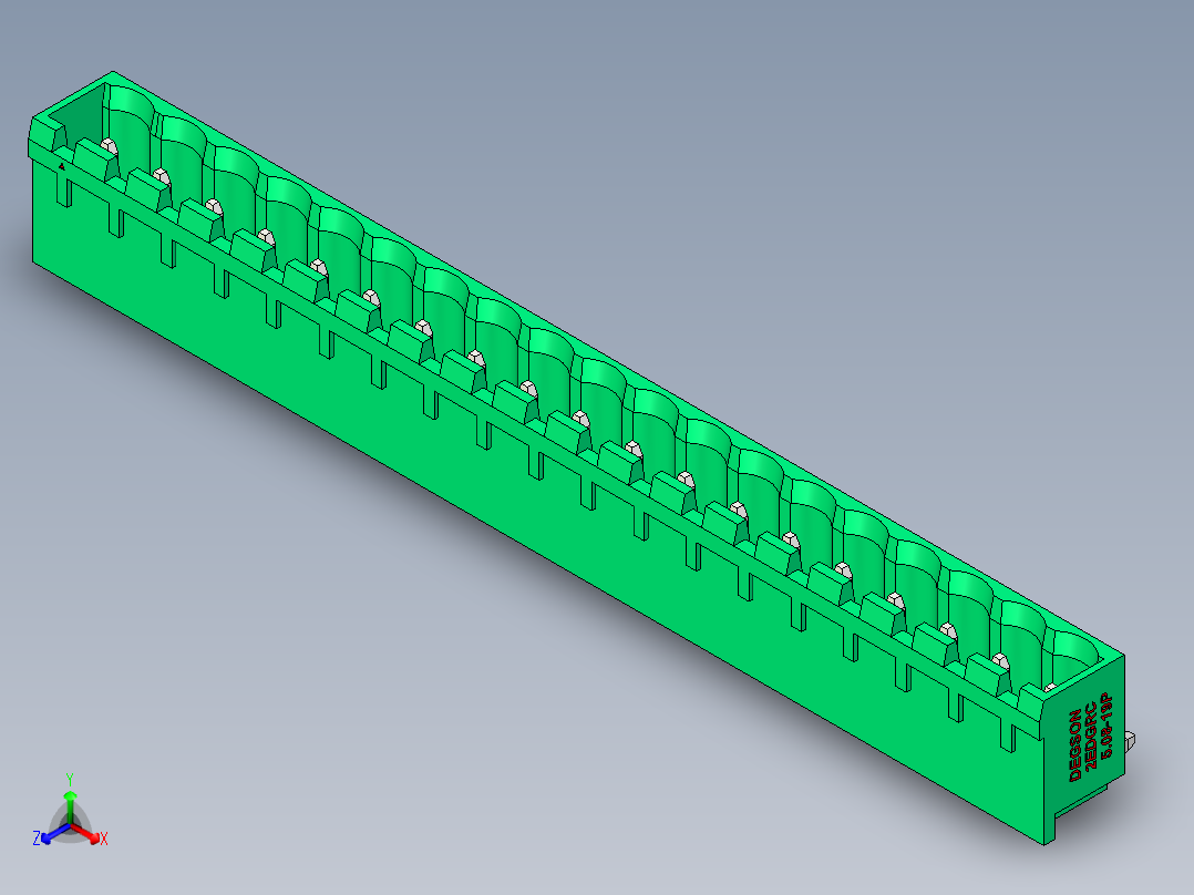 DEGSON 2EDG 系列 5.08mm 可插拔接线端子组-2EDGRC-5.08-19P-14-00AH主视图