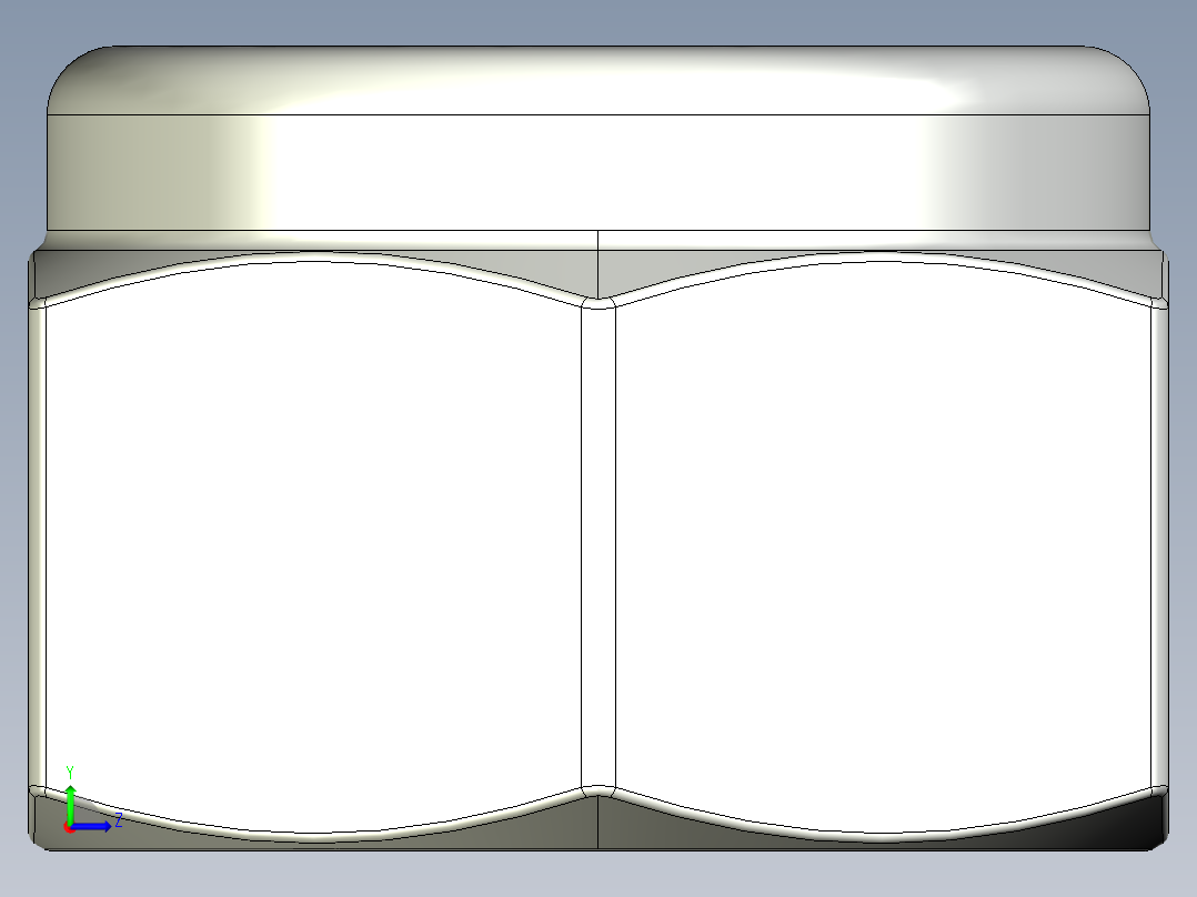紧固件-STEP 0.3125 Lock Nut左视图