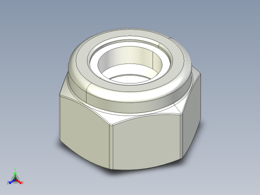 紧固件-STEP 0.3125 Lock Nut正等轴测缩略图