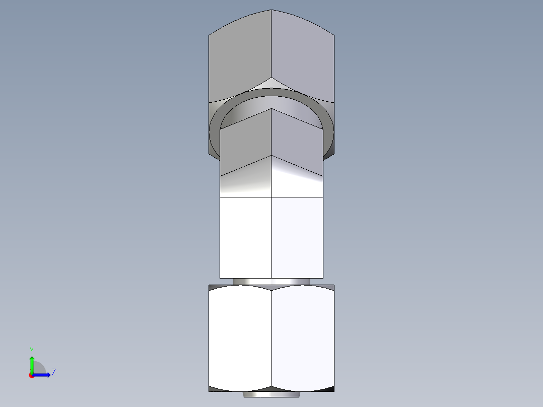 卡套式工业通用硬管接头EO_Swivel_nut_45_deg_elbow_EV08L71左视图