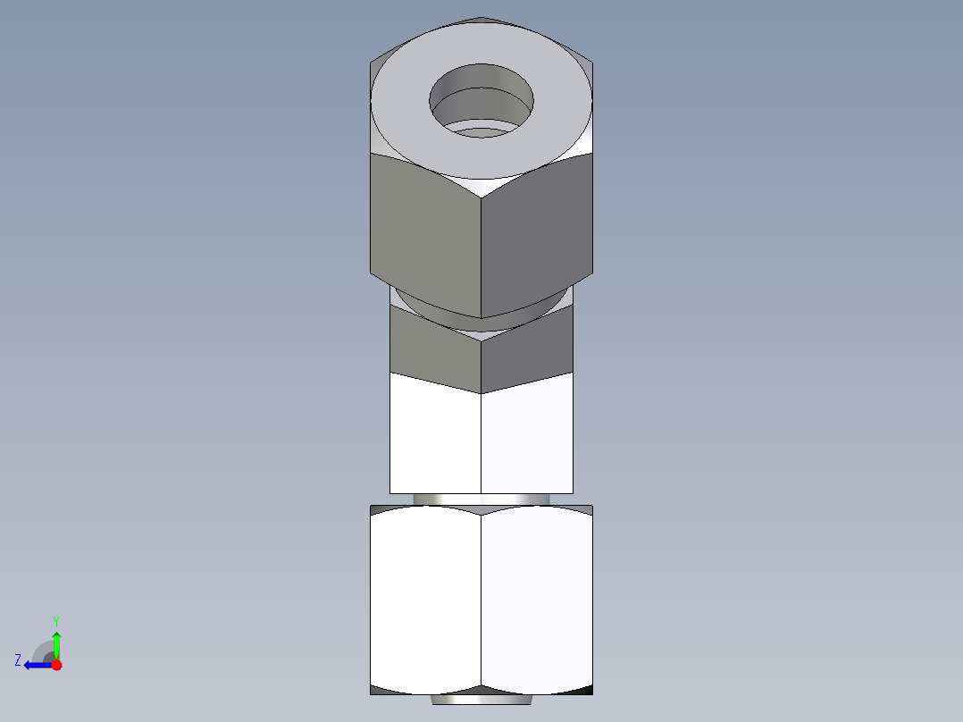 卡套式工业通用硬管接头EO_Swivel_nut_45_deg_elbow_EV08L71右视图