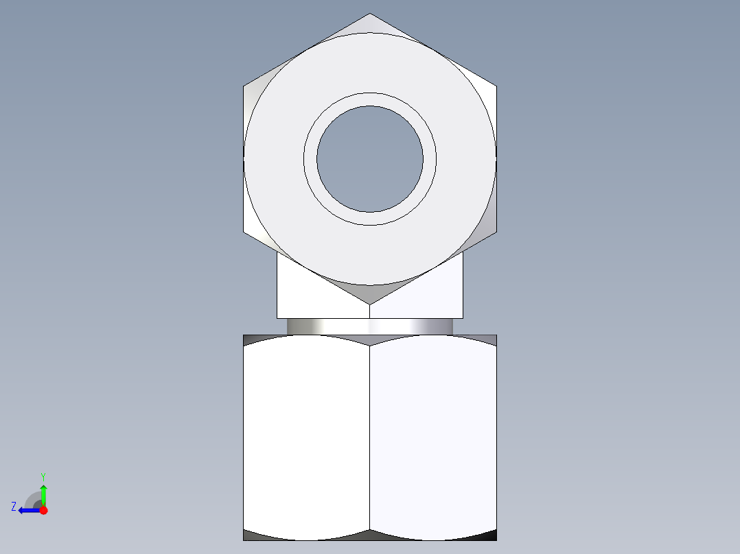卡套式工业通用硬管接头EO_Swivel_nut_branch_tee_ET10ZL71右视图