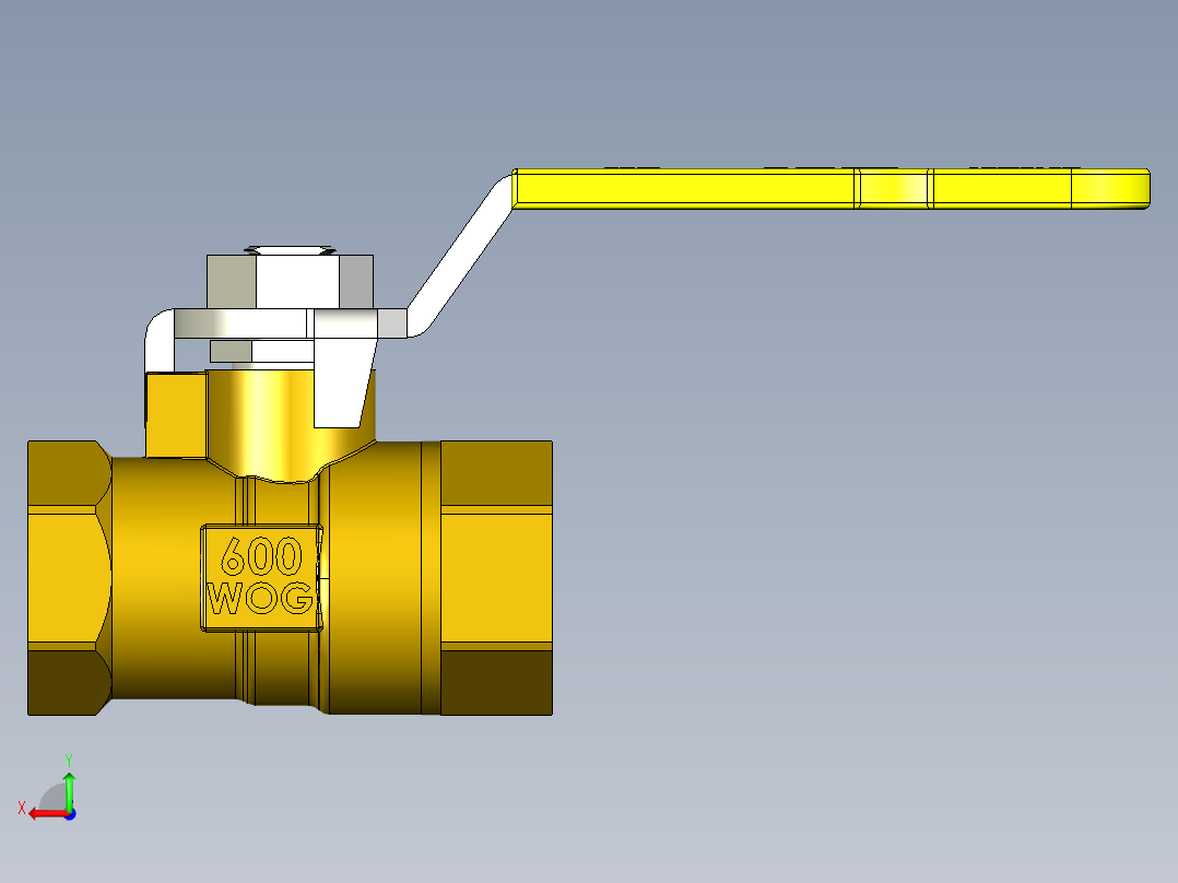 管道手动球阀-水管开关阀-手动阀门铜球阀DN10后视图