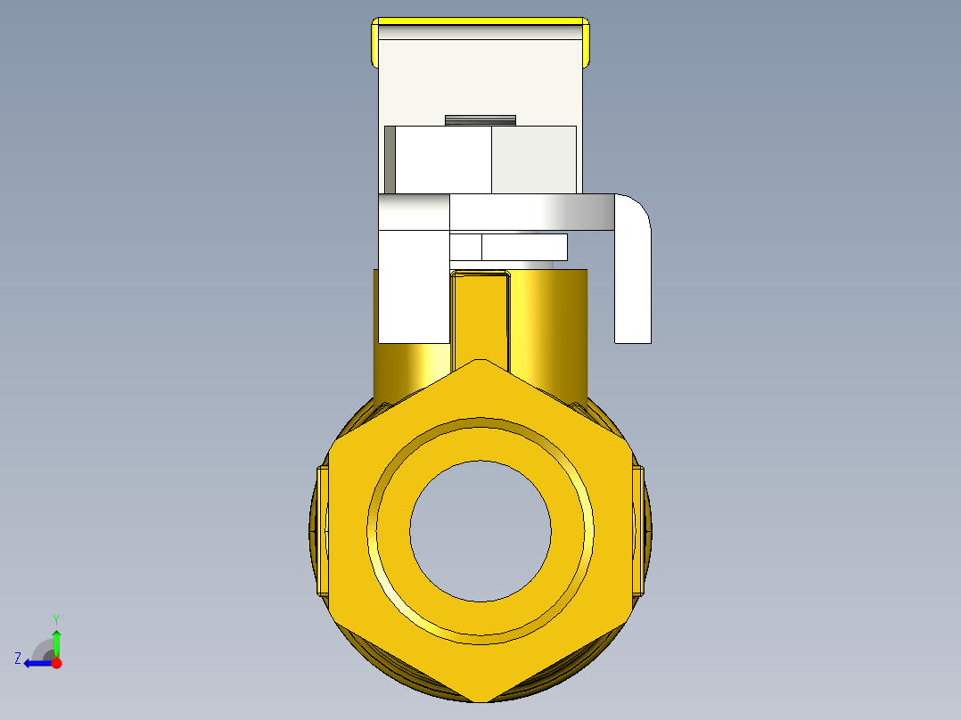 管道手动球阀-水管开关阀-手动阀门铜球阀DN10右视图