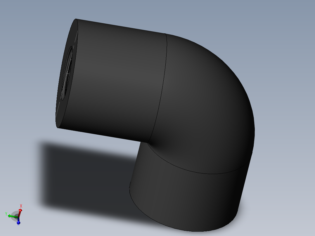PVC管件-1inx0.5inThread_Elbow主视图