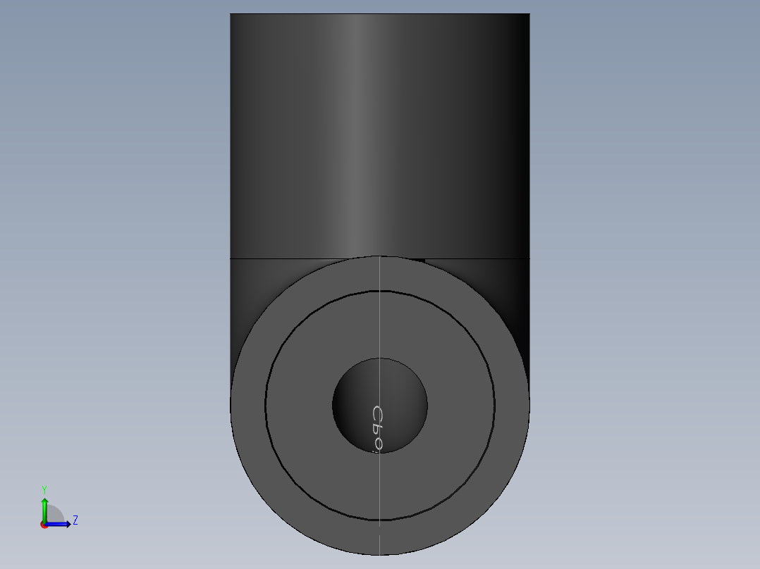 PVC管件-1inx0.5inThread_Elbow前视图