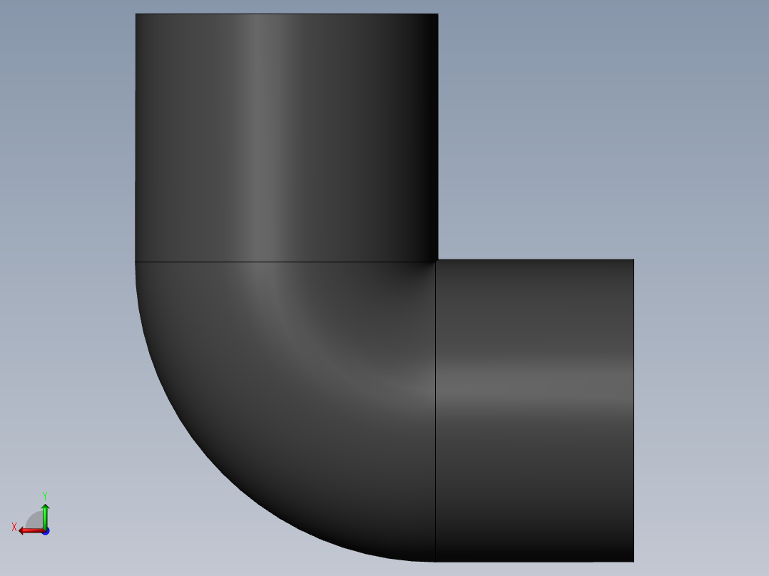 PVC管件-1inx0.5inThread_Elbow左视图
