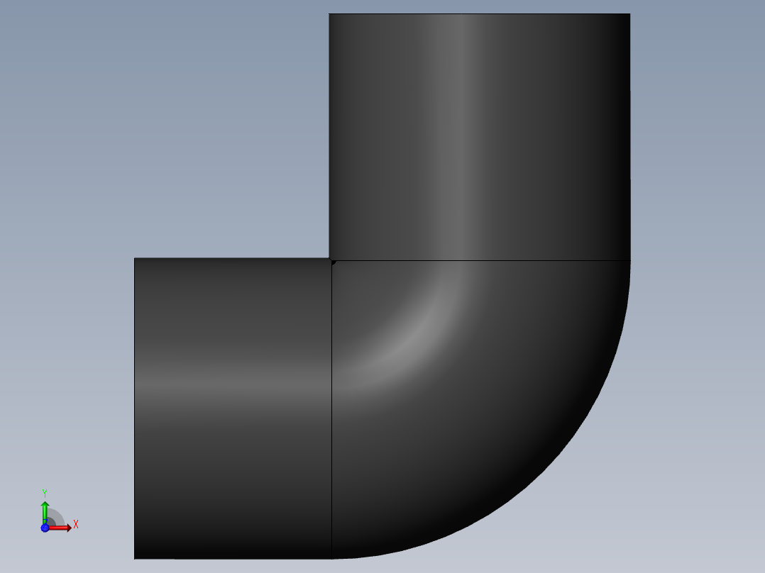 PVC管件-1inx0.5inThread_Elbow右视图