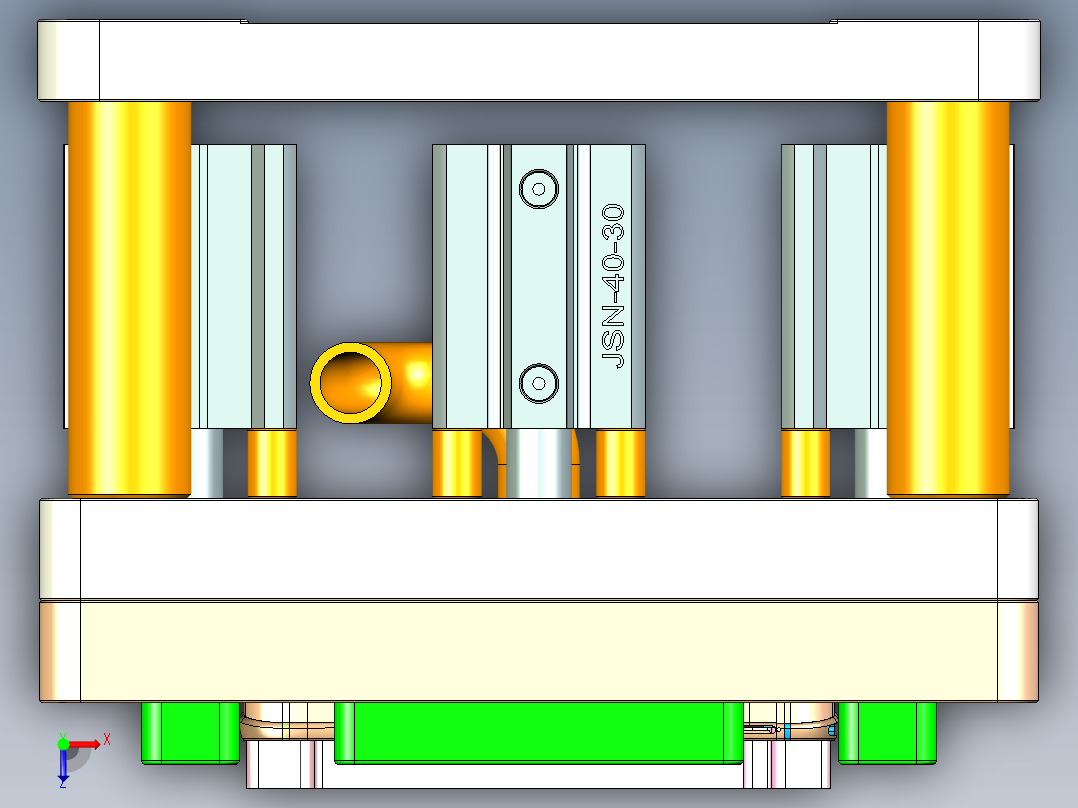 X8-CNC7笔记本CNC工装夹具三维模型俯视图
