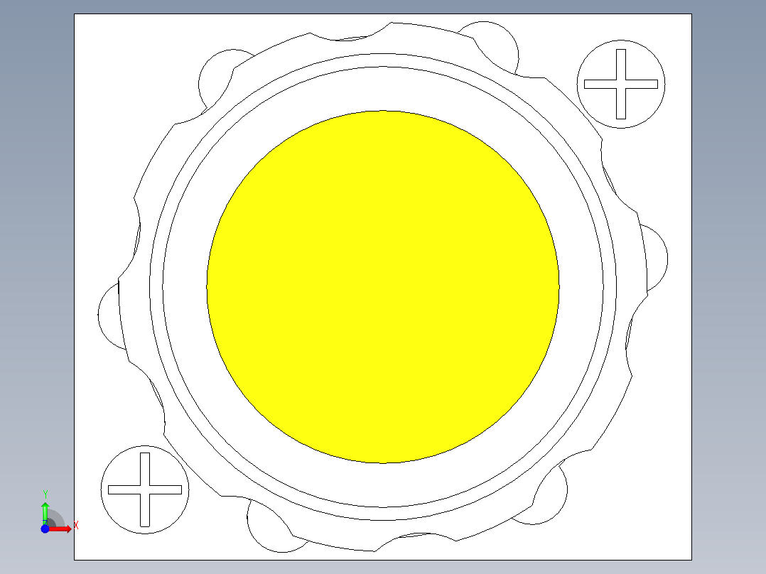 德力西电气LD11-25 黄 圆平形前视图