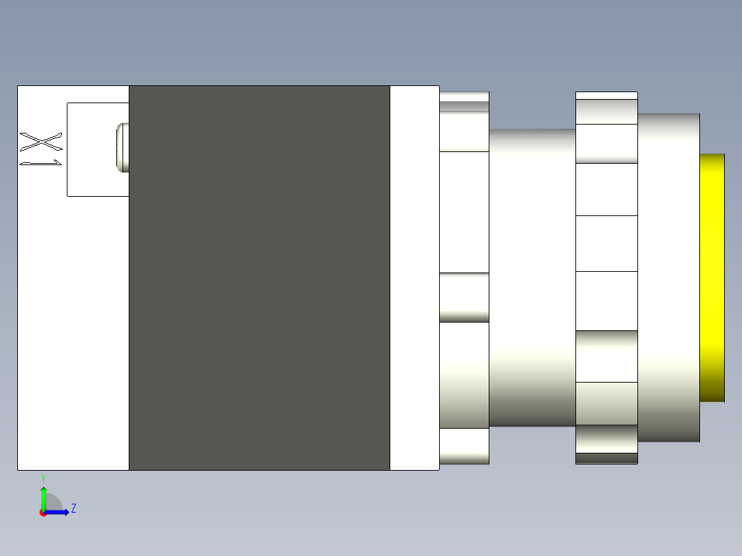 德力西电气LD11-25 黄 圆平形左视图