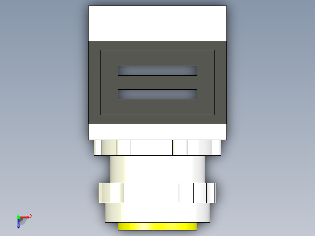 德力西电气LD11-25 黄 圆平形俯视图