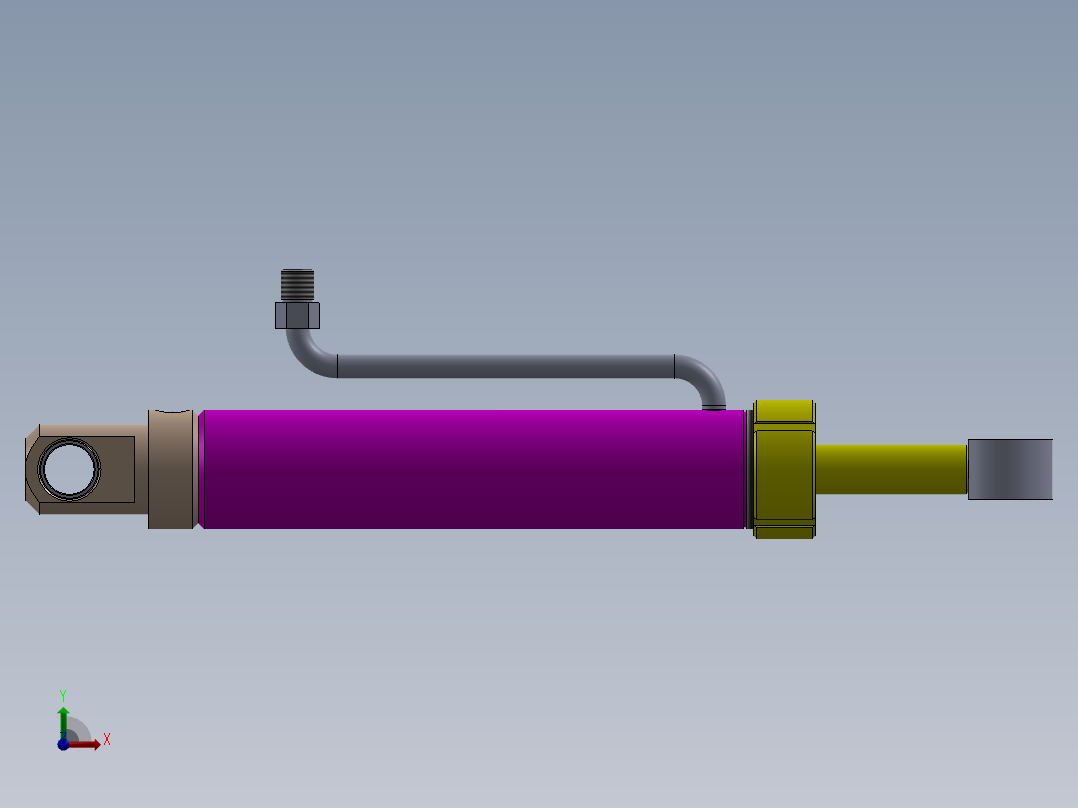 A0002483-焊接型液压缸 50x25x210 毫米前视图