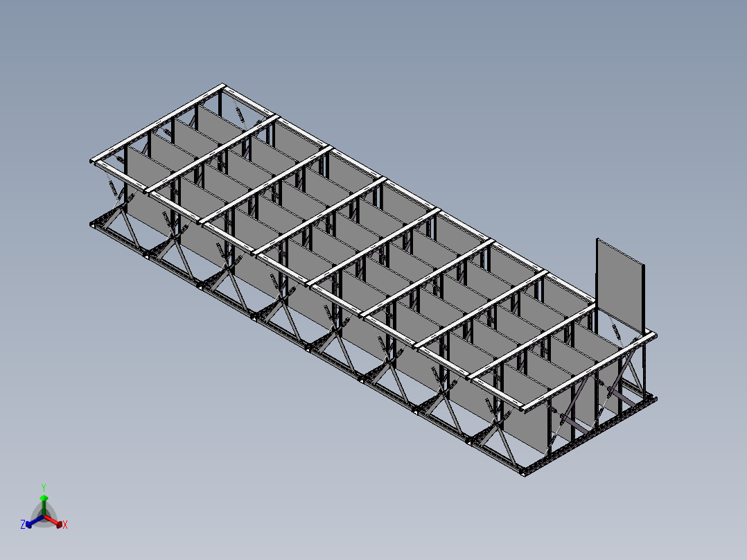 货架、_900x700x300_25kg货架正等轴测图