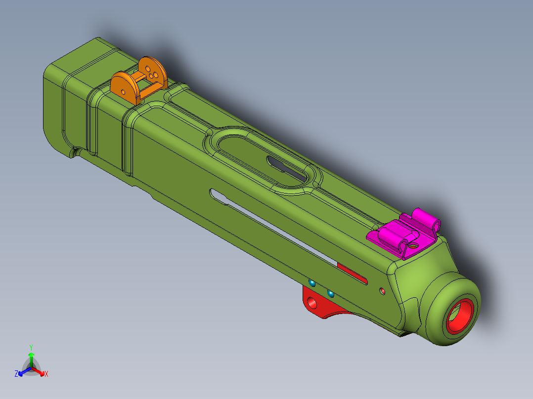 手枪左轮冲锋枪老式狙击步枪设计3D图纸vz-61-skorpion-smg-1 3 STP INV正等轴测图