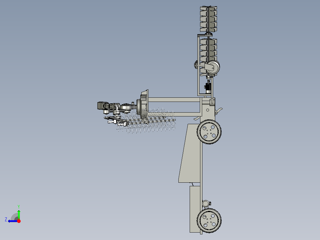 沙地防护林凋落物收集装置右视图