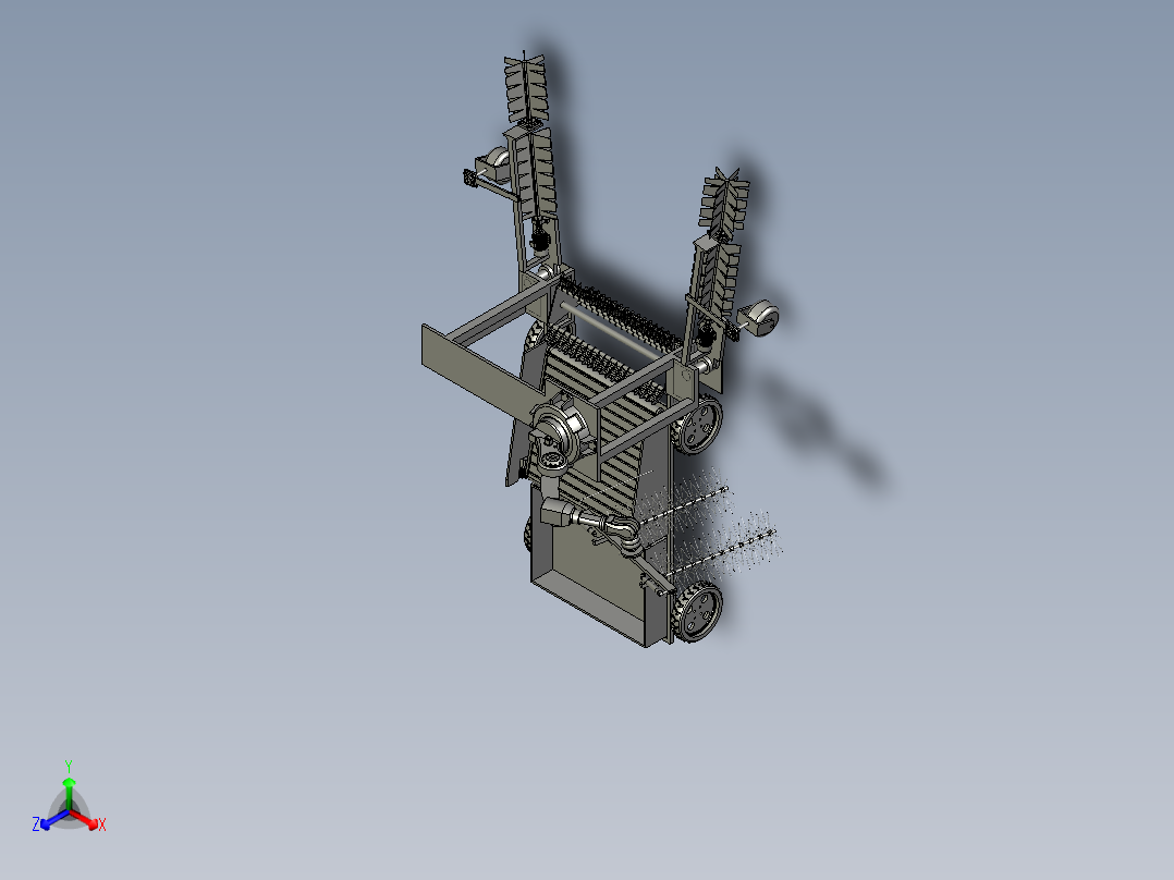 沙地防护林凋落物收集装置正等轴测图