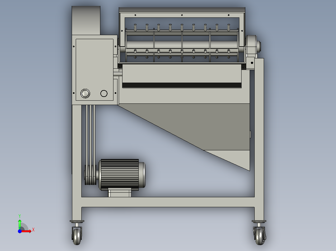 小麦脱粒机s前视图