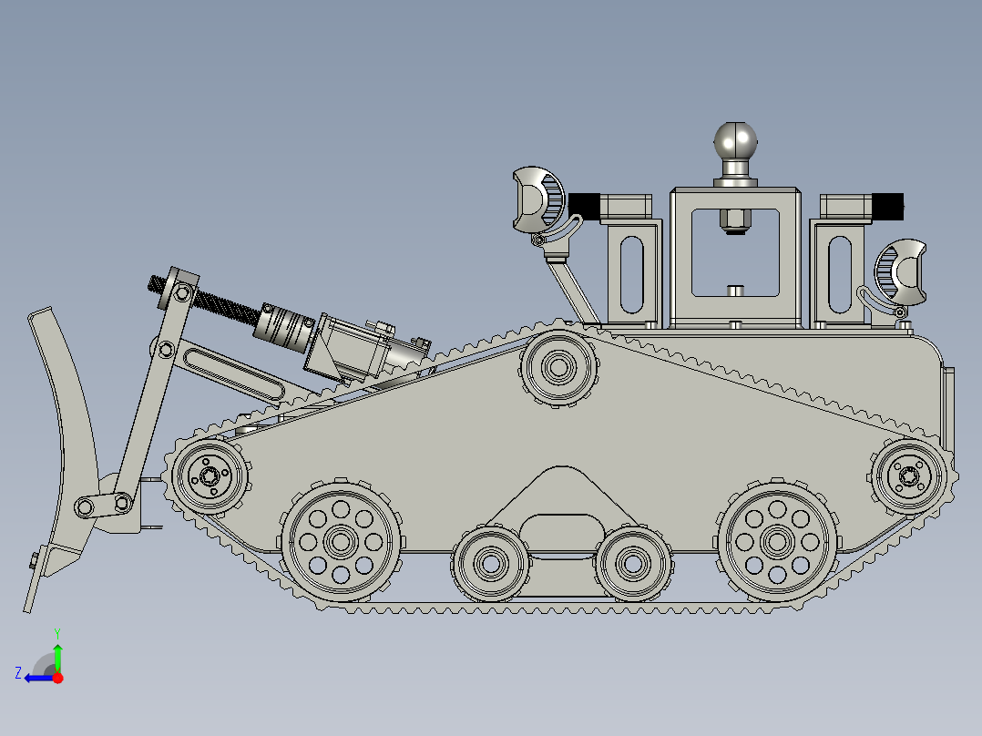 多功能自动扫雪车设计右视图