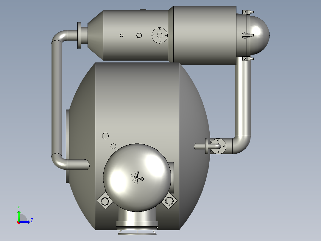 小浴比的匀流染色机左视图