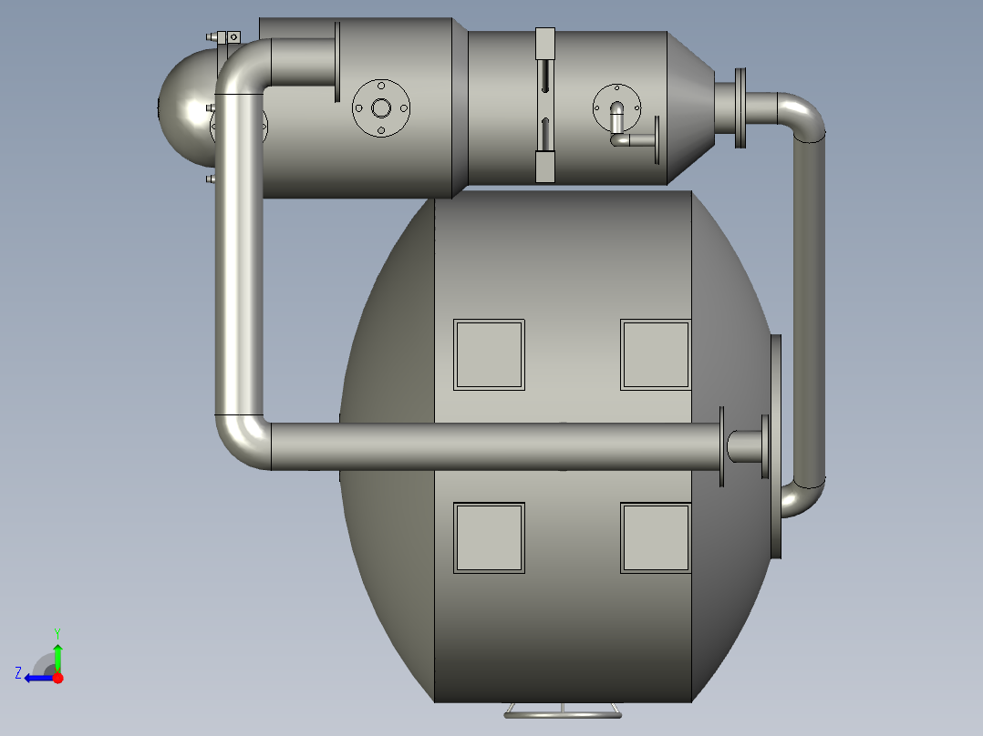 小浴比的匀流染色机右视图