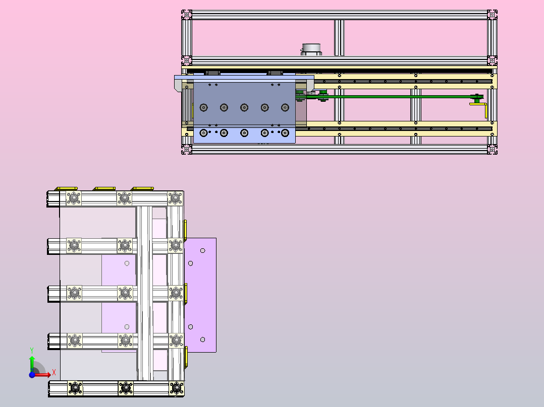 玻璃上下料工装主视图