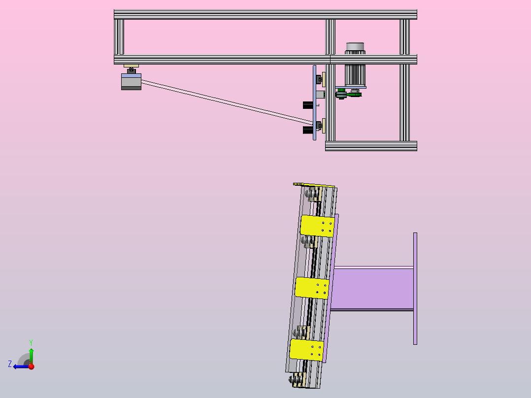 玻璃上下料工装右视图