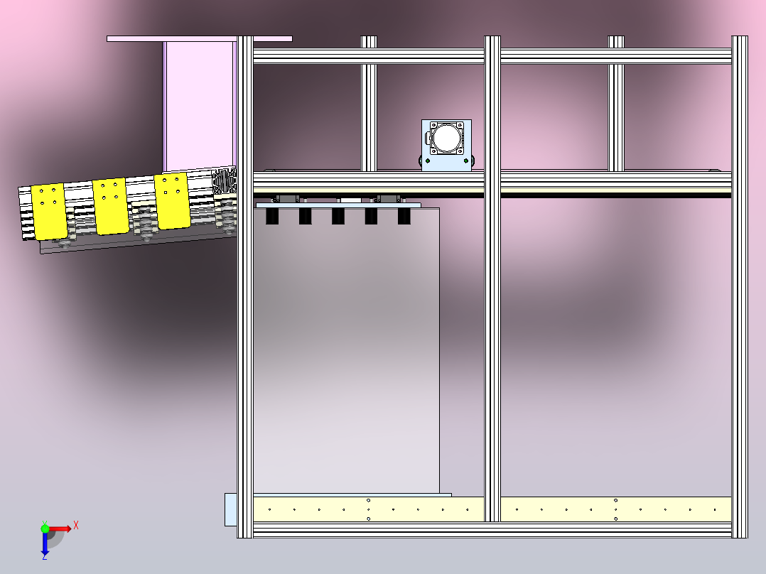 玻璃上下料工装俯视图