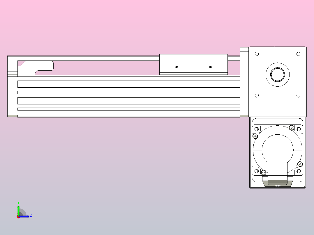 皮带直线轴半封闭可选导轨TPA-HNB-85S-90-L100-RP-C-P20-N3左视图