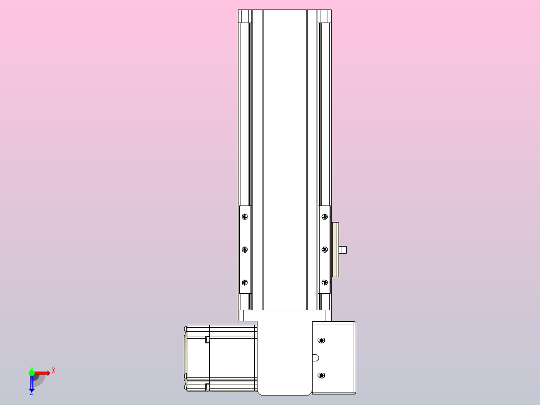 皮带直线轴半封闭可选导轨TPA-HNB-85S-90-L100-RP-C-P20-N3俯视图