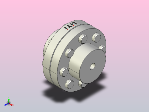 JFL型弹性套柱销联轴器[JFL250]正等轴测缩略图