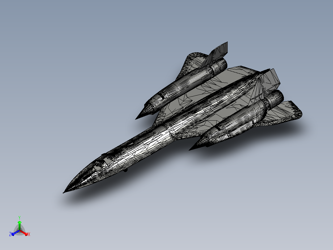 SR-71黑鸟侦察机迷你模型主视图
