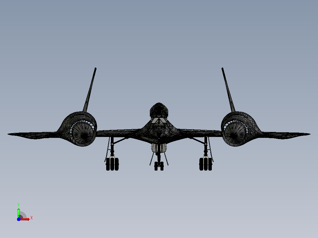SR-71黑鸟侦察机迷你模型前视图