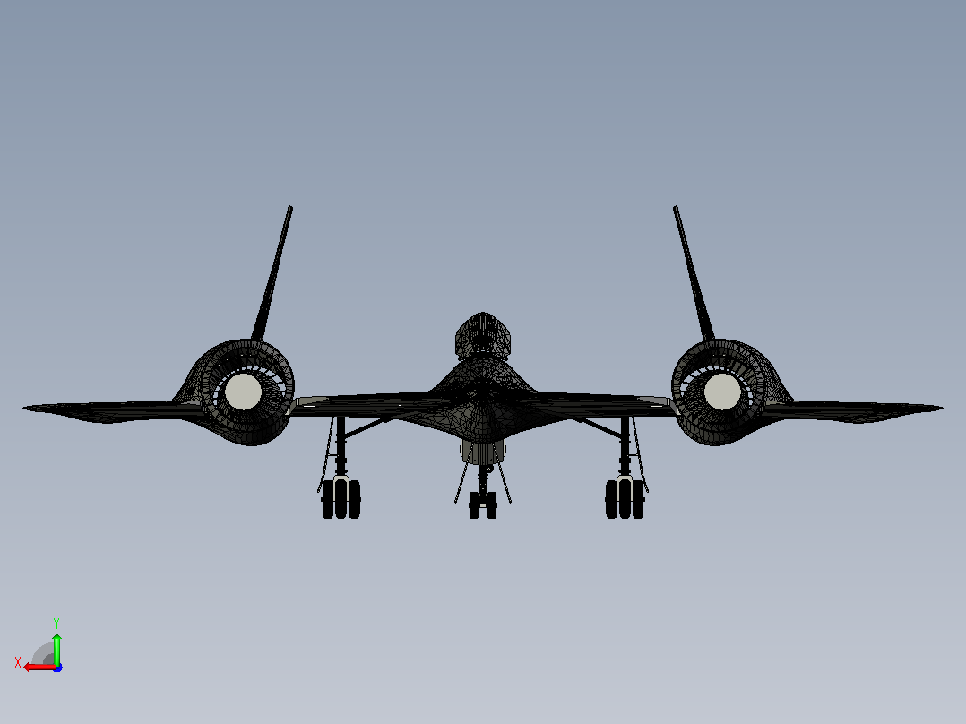 SR-71黑鸟侦察机迷你模型后视图