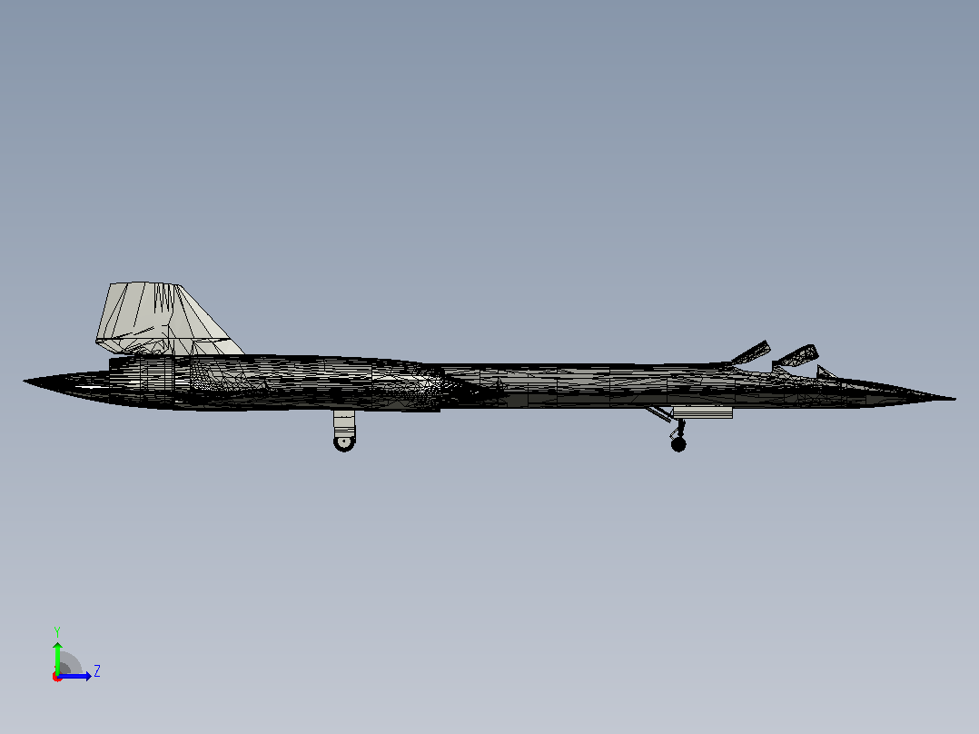 SR-71黑鸟侦察机迷你模型左视图