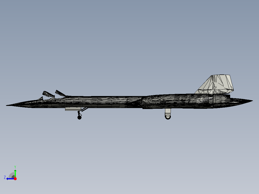 SR-71黑鸟侦察机迷你模型右视图