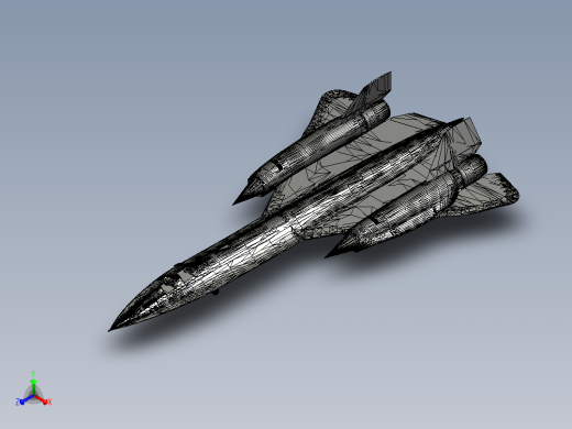 SR-71黑鸟侦察机迷你模型正等轴测缩略图