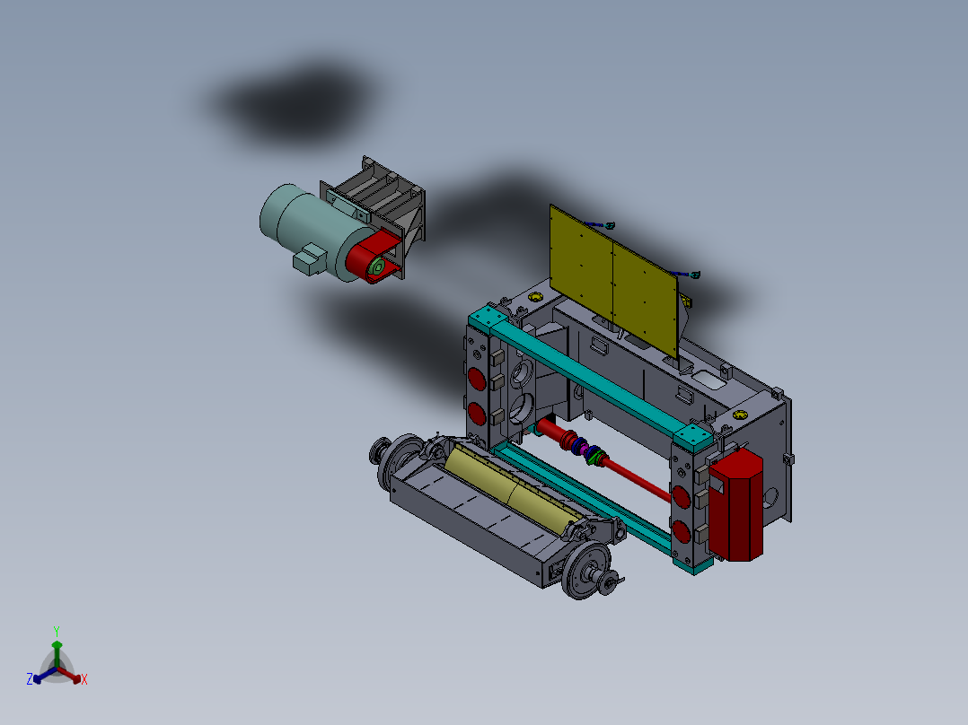 冷轧机出口飞剪正等轴测图