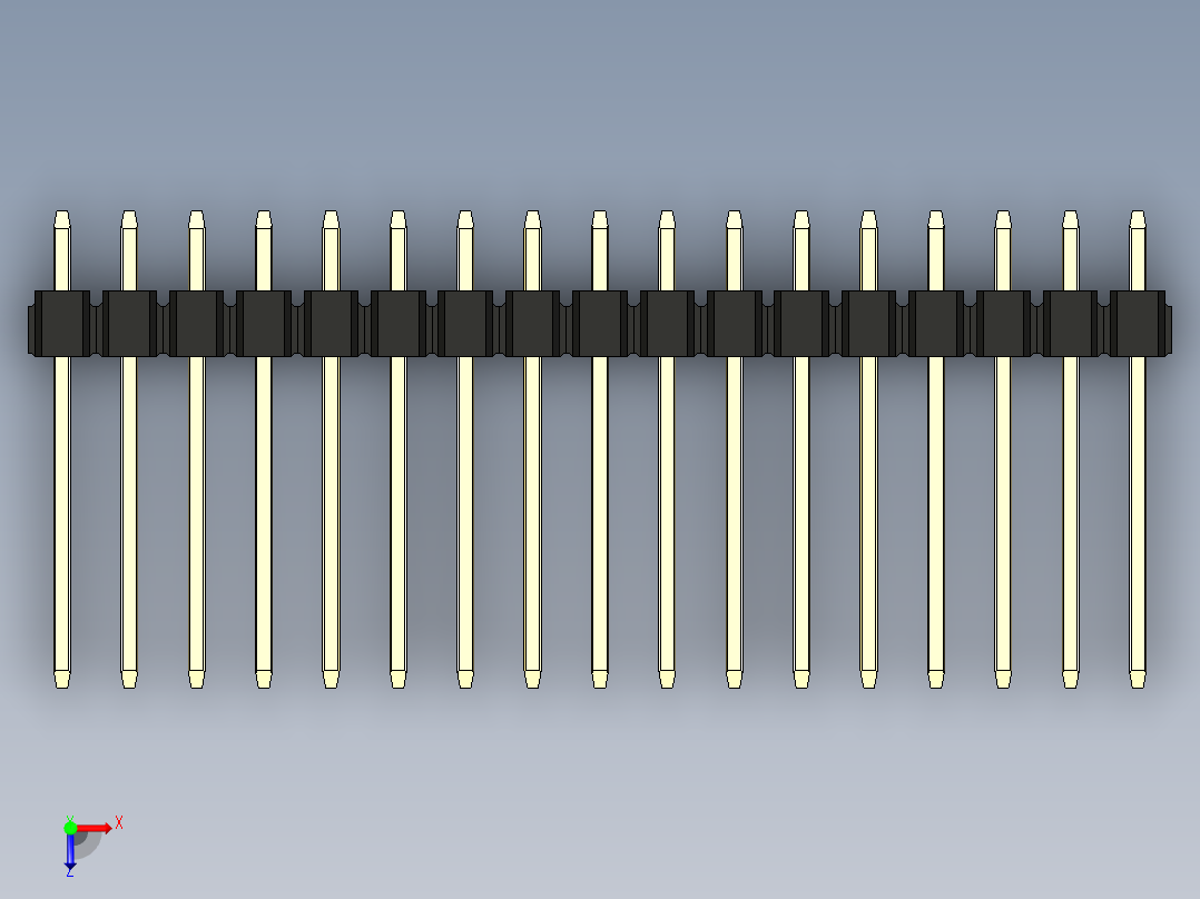 彩色公头100mil（2.54mm）系列-DS1021_black_3x17p_100mil_Type5_rev1.0俯视图