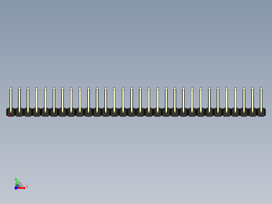 彩色公排针 100mil 2.54mm 系列-DS1022_black_30p_100mil_TypeU_rev1.0前视图