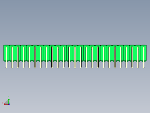 彩色公排针 100mil 2.54mm 系列-DS1022_green_3x25p_100mil_TypeD_rev1.0后视缩略图