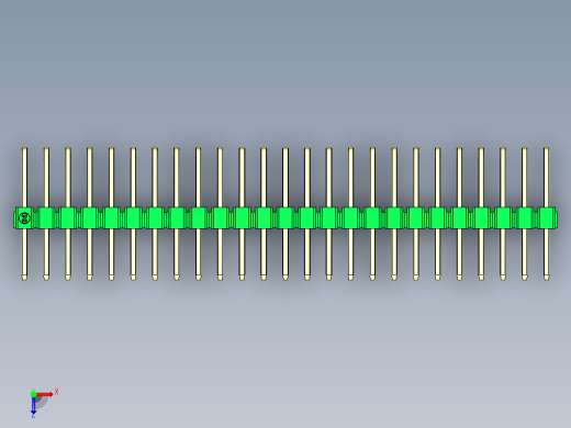 彩色公排针 100mil 2.54mm 系列-DS1022_green_3x25p_100mil_TypeD_rev1.0俯视缩略图