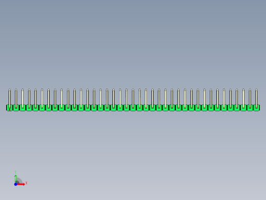 彩色公排针 100mil 2.54mm 系列-DS1022_green_39p_100mil_TypeU_rev1.0前视缩略图