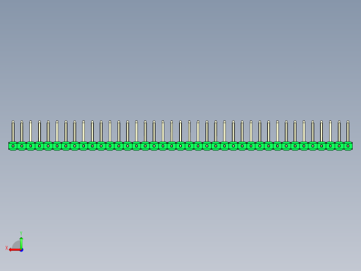 彩色公排针 100mil 2.54mm 系列-DS1022_green_39p_100mil_TypeU_rev1.0后视缩略图